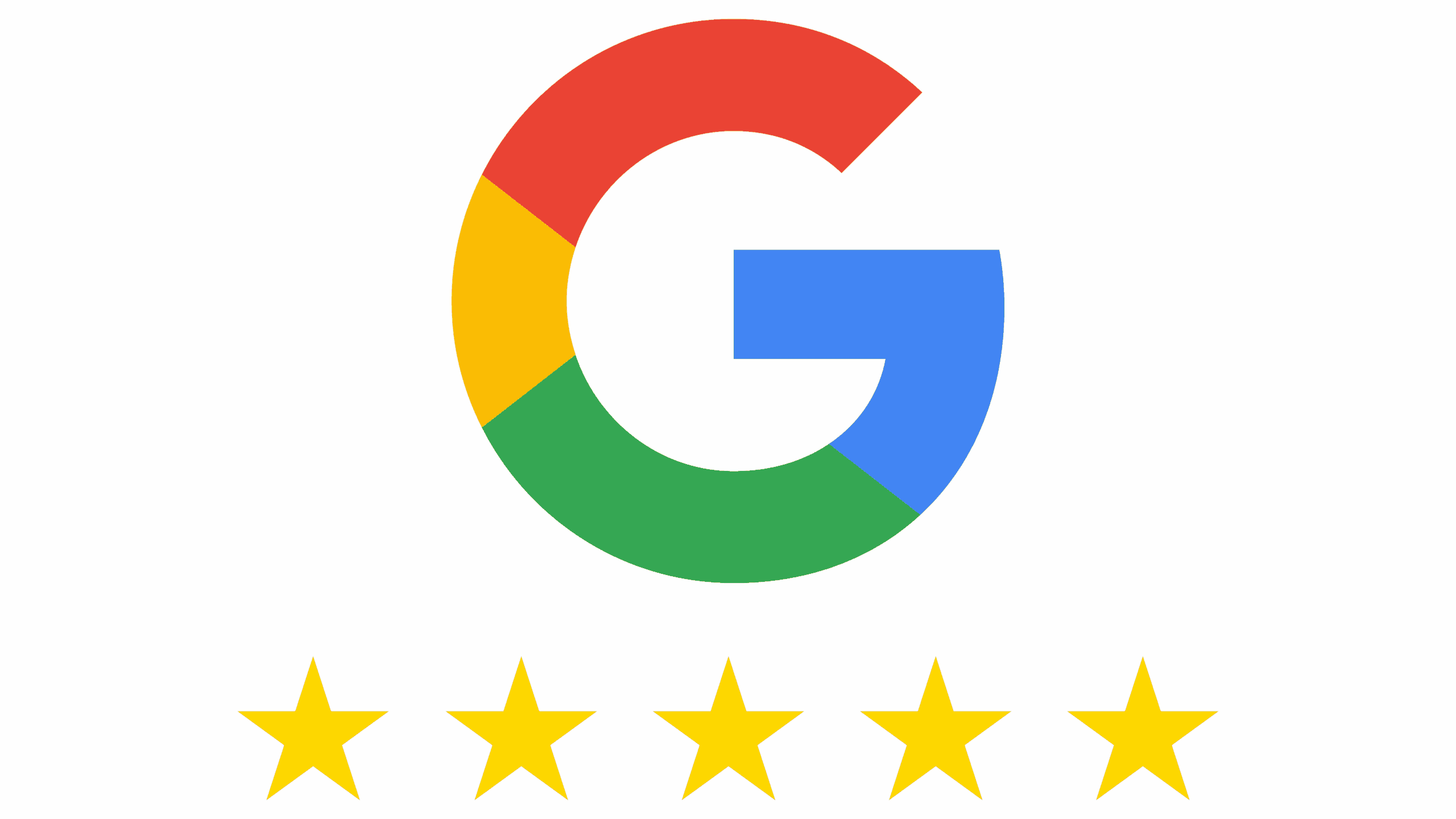 Google logo with five stars
